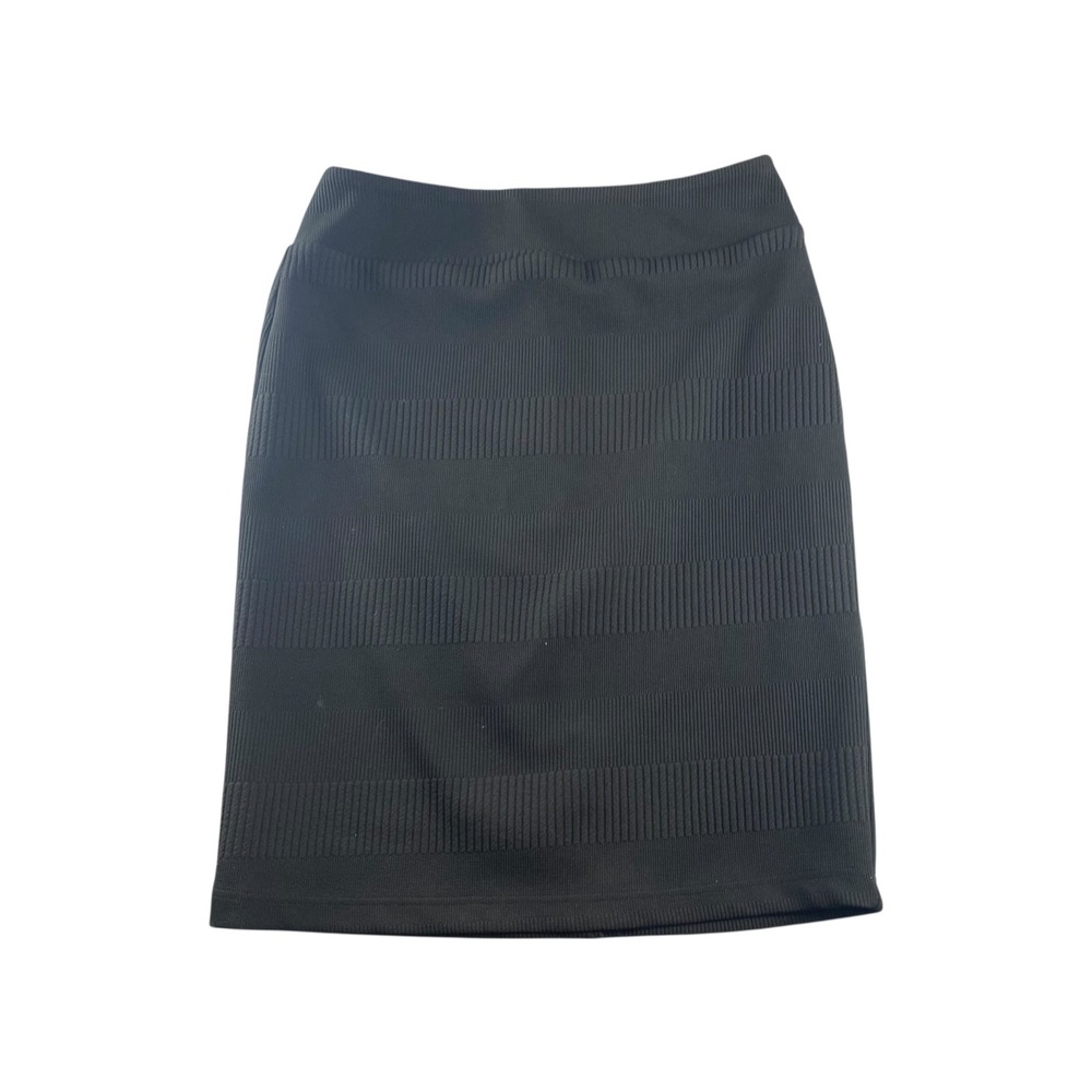 SOHO Apparel Ltd Black Ribbed Textured Pencil Skirt Size L Style‎
